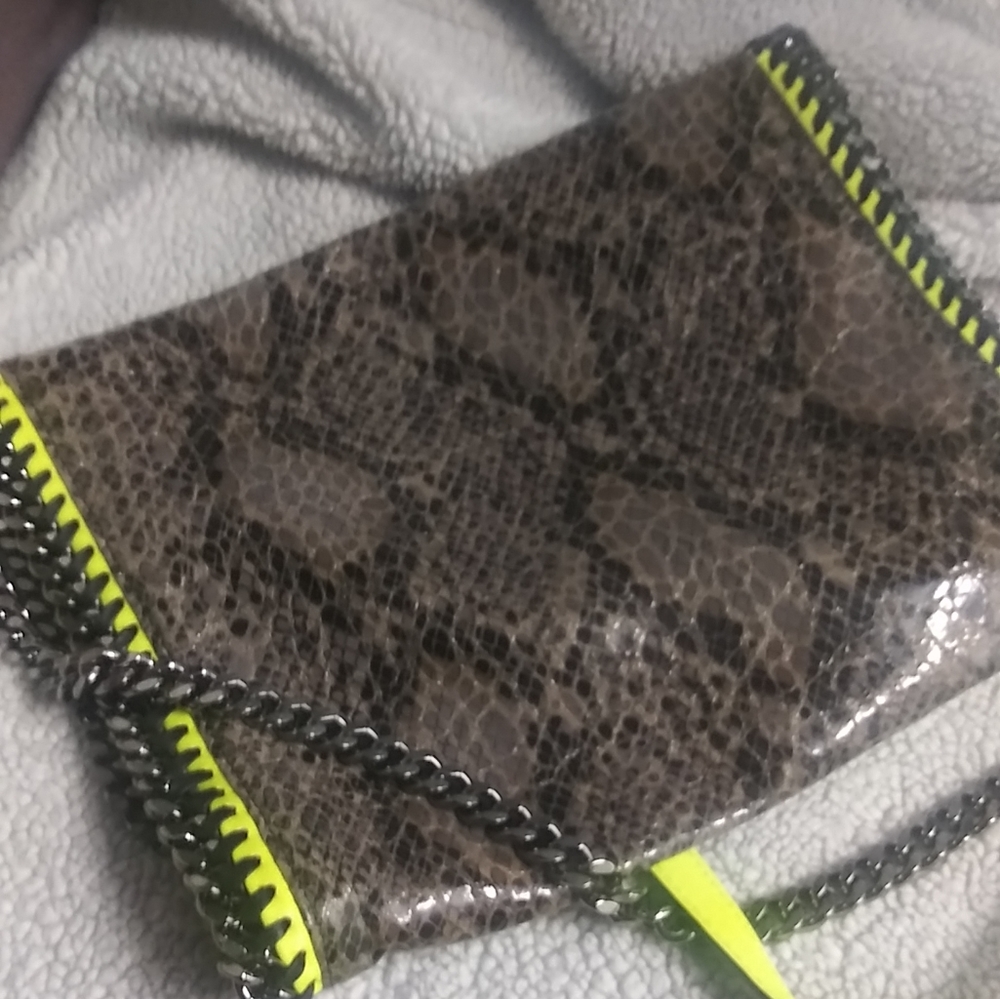 !SOLD!Falabella Neon Faux Snakeskin Cross Body Bag